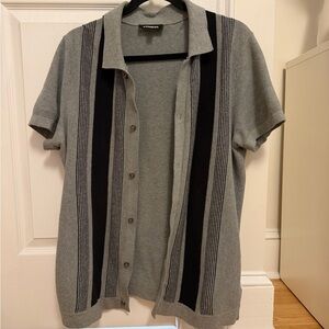 Express Mens Gray and Black Shirt